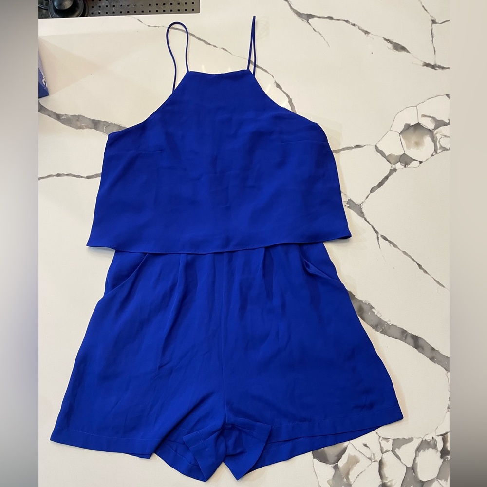Express royal blue romper with pockets